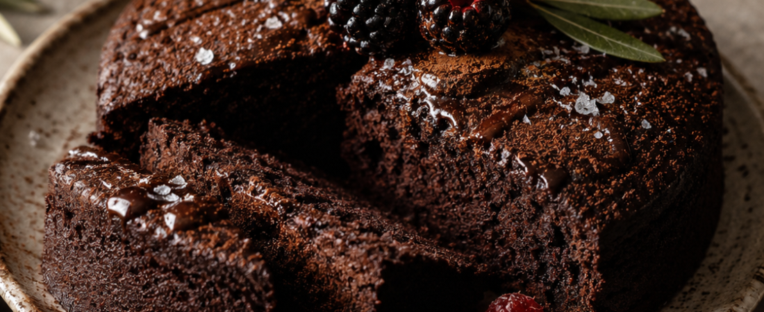 Dark Chocolate Olive Oil Cake with Sea Salt