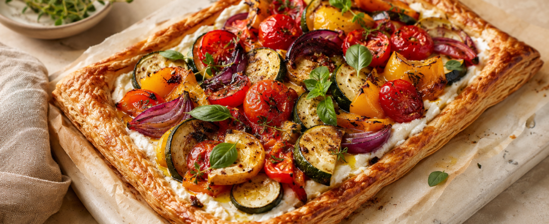 Roasted Vegetable & Whipped Feta Tart