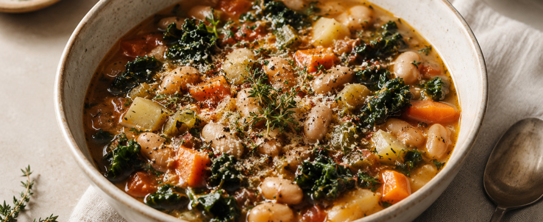 Rustic White Bean, Kale & Vegetable Stew