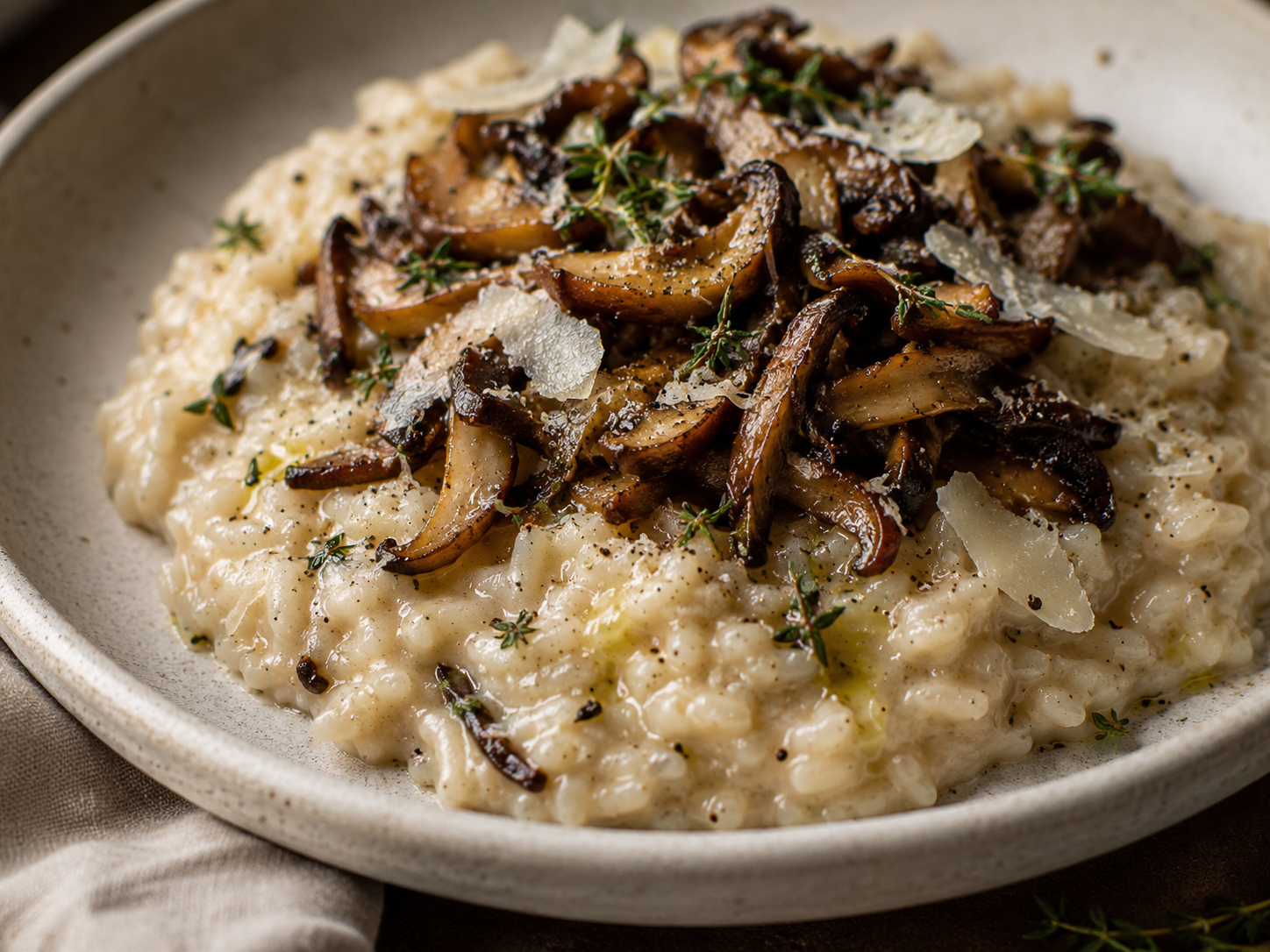 Wild Mushroom Risotto with Thyme & Parmesan