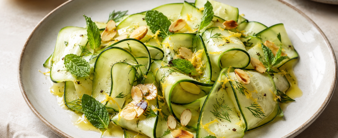 Zucchini Ribbon Salad with Lemon, Mint & Toasted Almonds